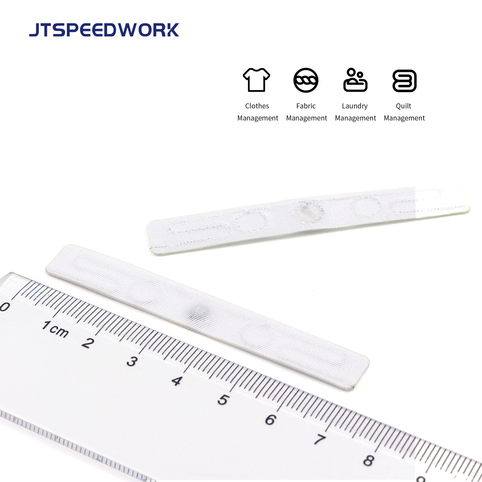 JT-F7010 70*10mm 860-960Mhz UHF szövet mosható textil RFID címke