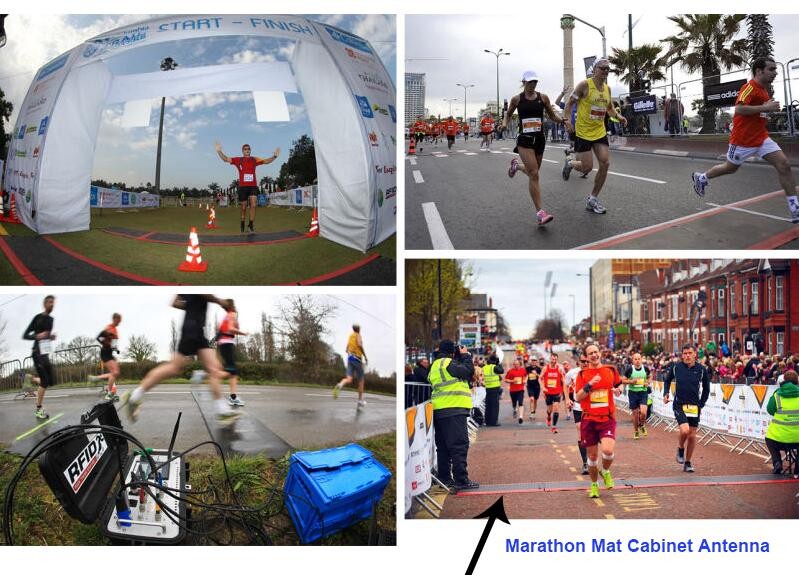 Kék színű Marathon Sport időmérő UHF RFID padlószőnyeg antenna