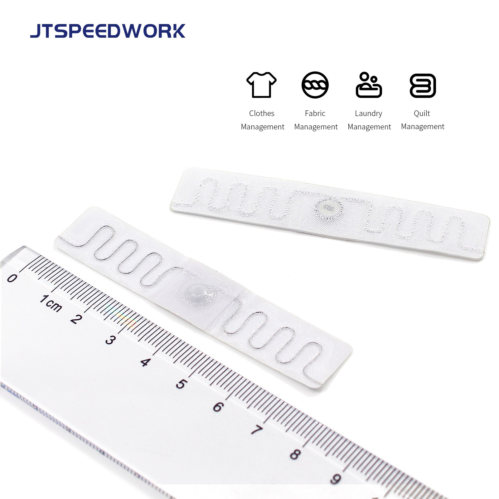 JT-F7515 902-928Mhz UHF szövetből készült, mosható RFID szövetcímke 75x15MM