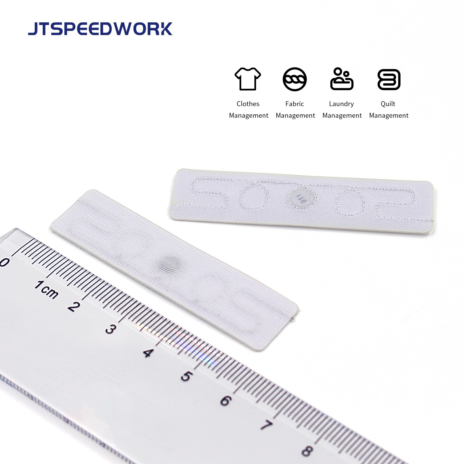 JT-F5815 58*15mm 860-960Mhz UHF szövet mosható textil RFID címke