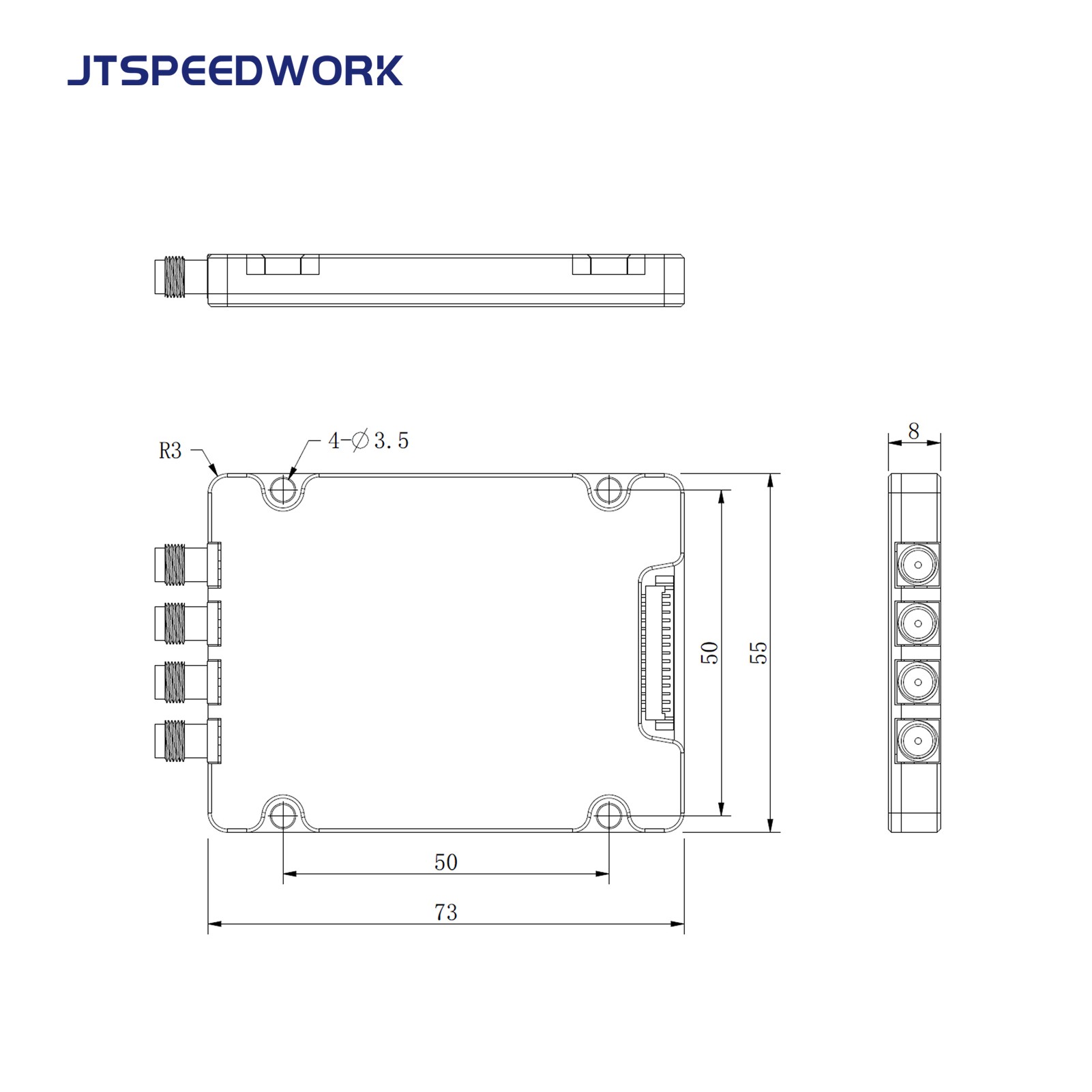 JT-2540 TM200 UHF RFID 4 portos modul 860-960MHz TTL