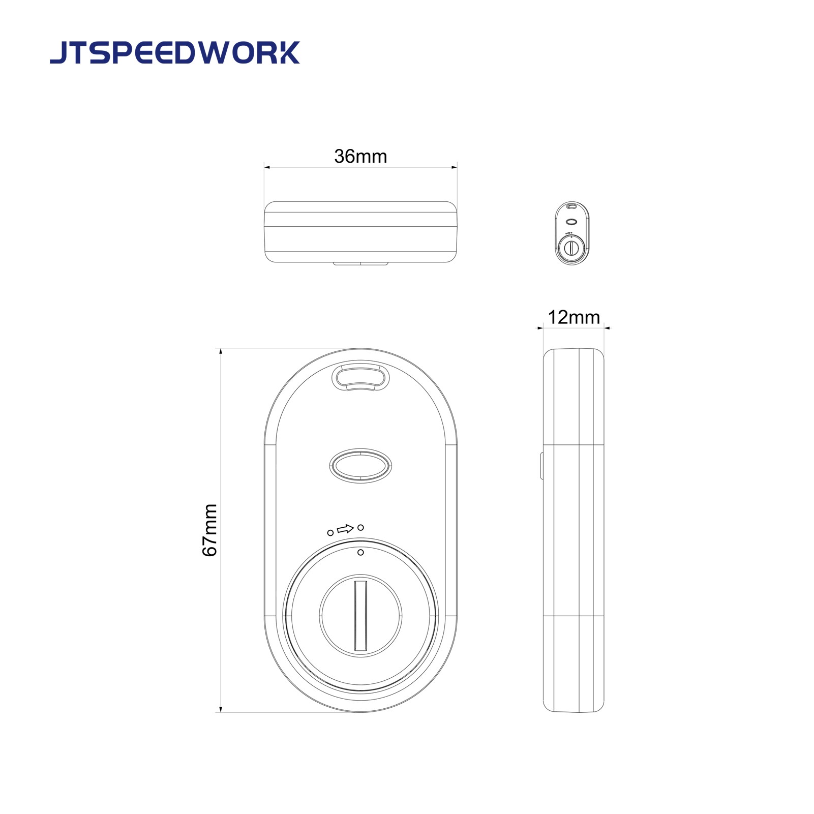 JT-T2483 2,4 GHz-es aktív RFID akusztikus-optikai címke fénnyel és hanggal