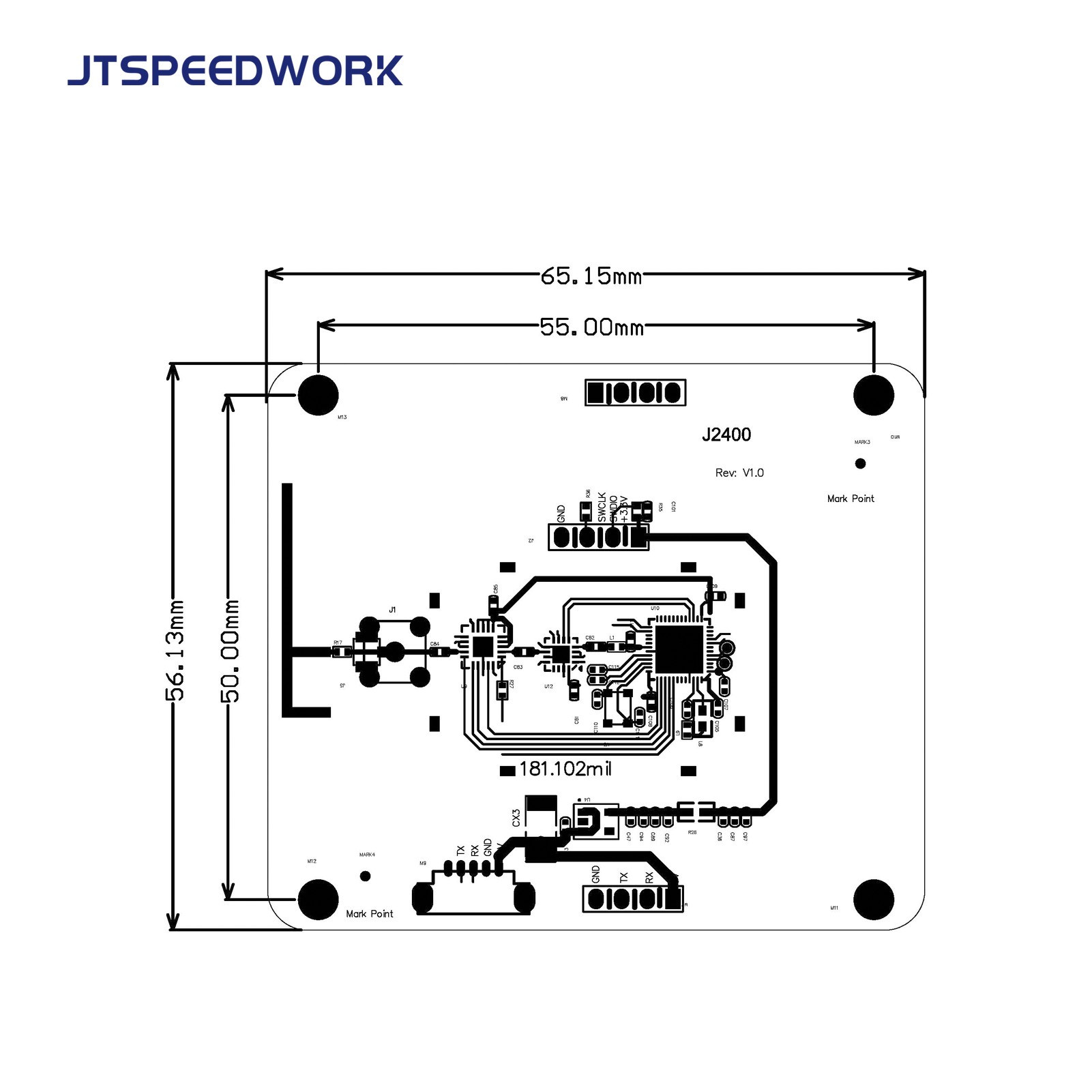 JT-2400 2,45 GHz-es aktív RFID modul