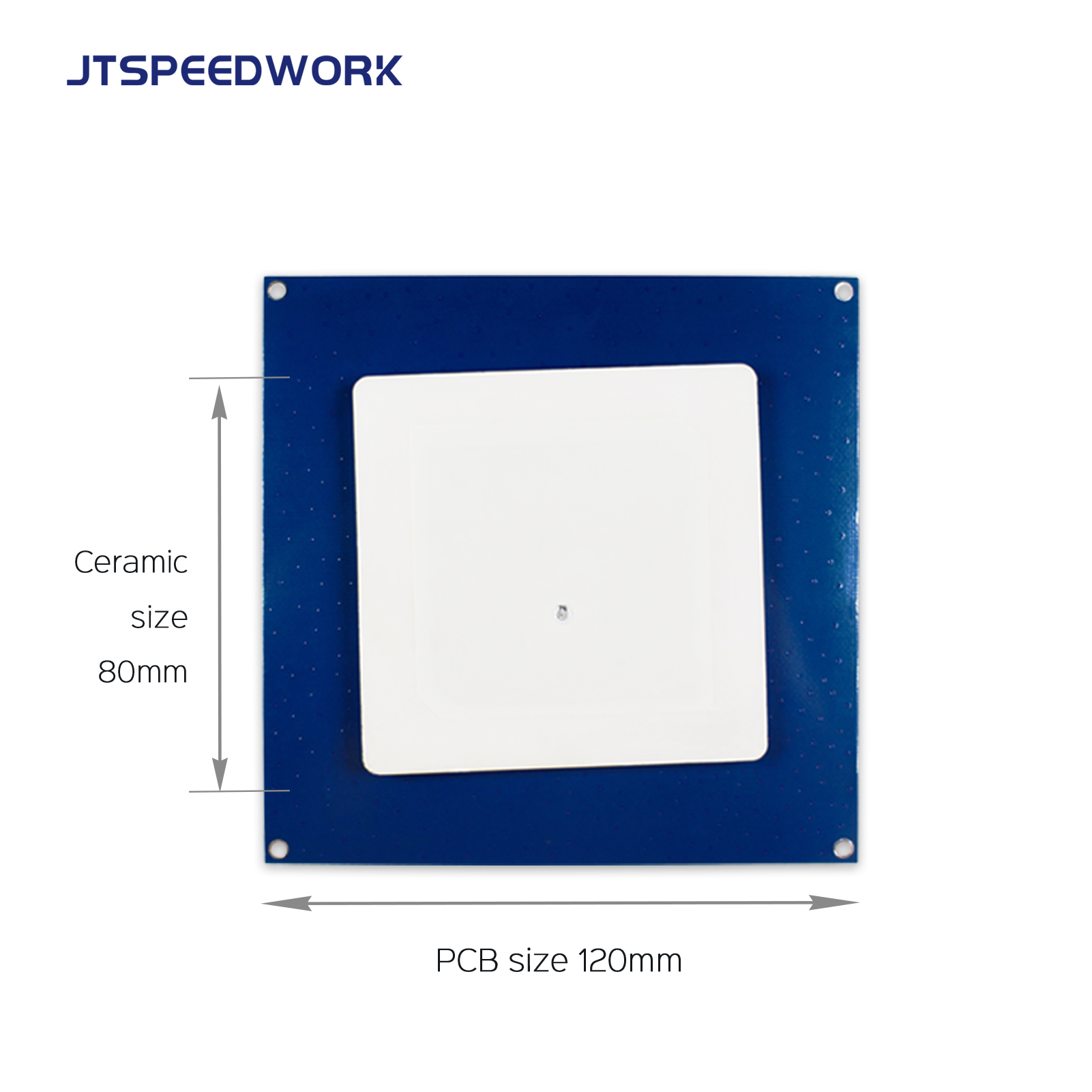 JT-T0080 5dBi UHF RFID kerámia antenna 80*80mm 860-960MHz RHCP nagy érzékenységű