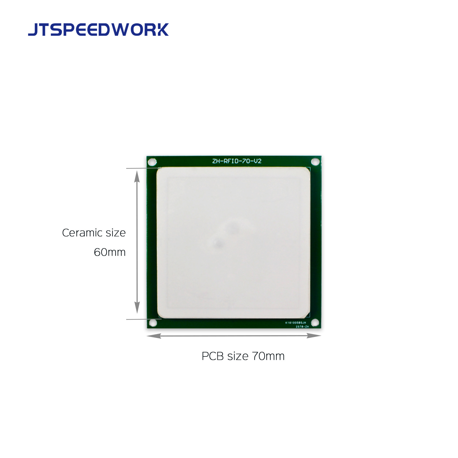 JT-T0060 4dBi UHF RFID kerámia antenna 860-960MHz RHCP körkörös polarizációjú testreszabható csatlakozó